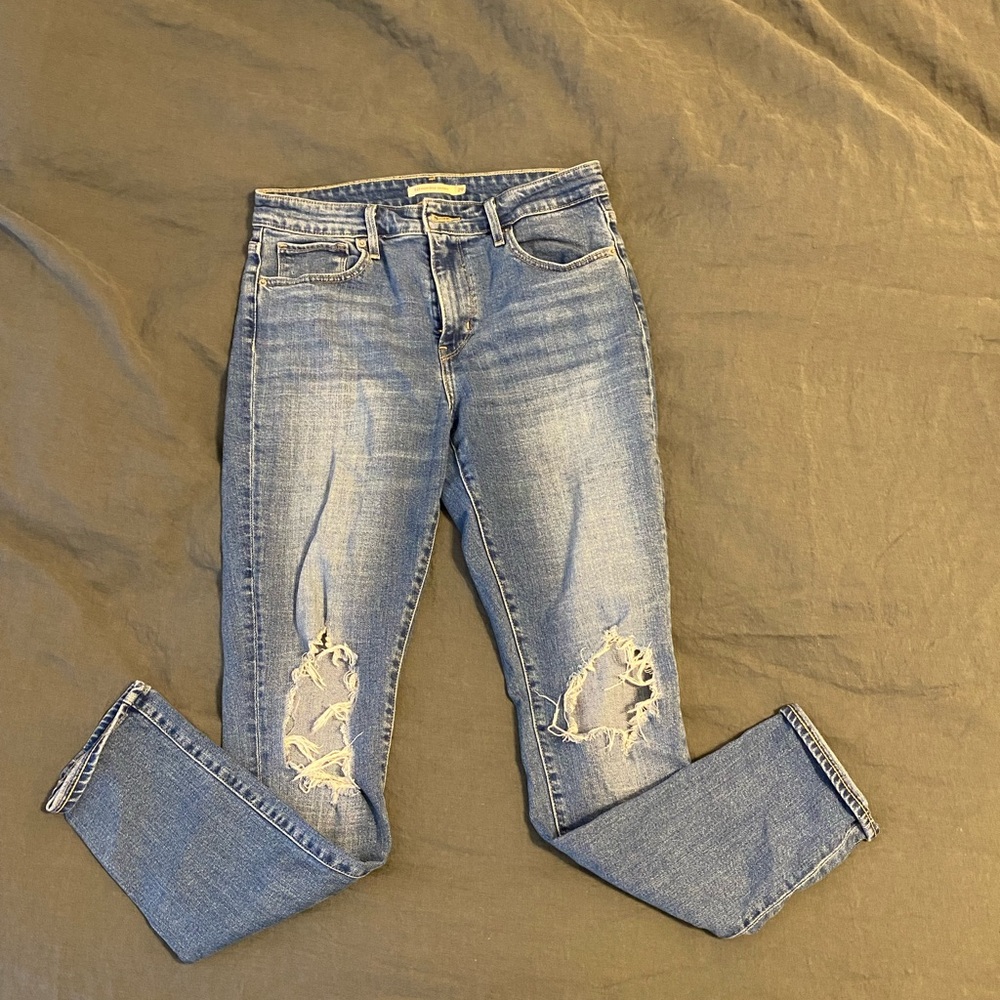 Levi’s 721 High Rise Straight Distressed Jean